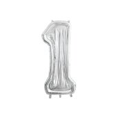 Number Frame '1' for Latex Balloons, 126cm, Silver