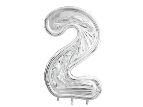 Number Frame '2' for Latex Balloons, 126cm, Silver Number Frame '2' for Latex Balloons, 126cm, Silver