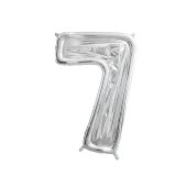 Number Frame '7' for Latex Balloons, 126cm, Silver