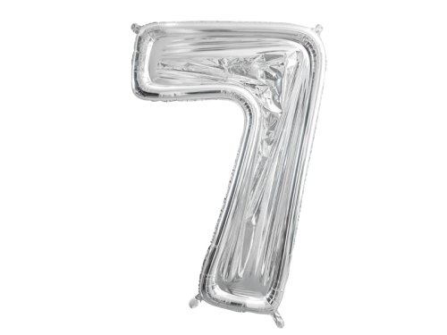 Number Frame '7' for Latex Balloons, 126cm, Silver Number Frame '7' for Latex Balloons, 126cm, Silver