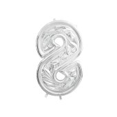 Number Frame '8' for Latex Balloons, 126cm, Silver