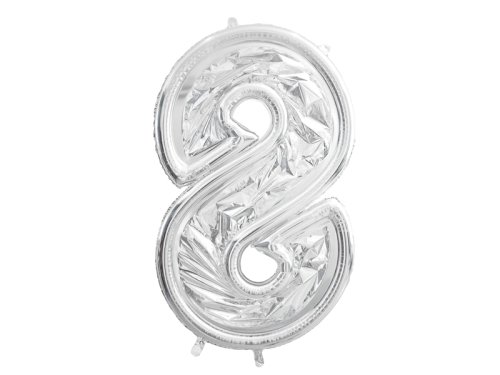 Number Frame '8' for Latex Balloons, 126cm, Silver Number Frame '8' for Latex Balloons, 126cm, Silver