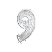 Number Frame '9' for Latex Balloons, 126cm, Silver