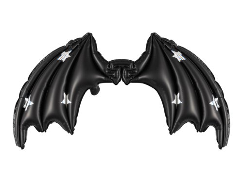 Foil Balloon Bat Wings, Black Matte with Stars, 85 x 50 cm Foil Balloon Bat Wings, Black Matte with Stars, 85 x 50 cm
