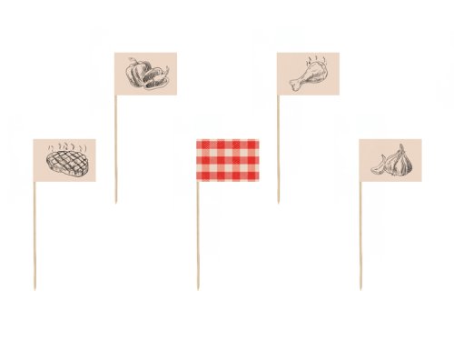 Food pickers BBQ, 15 cm, mix (1 pkt / 12 pc.) Food pickers BBQ, 15 cm, mix (1 pkt / 12 pc.)