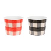 Snack buckets Check pattern, 14 cm, mix (1 pkt / 2 pc.)