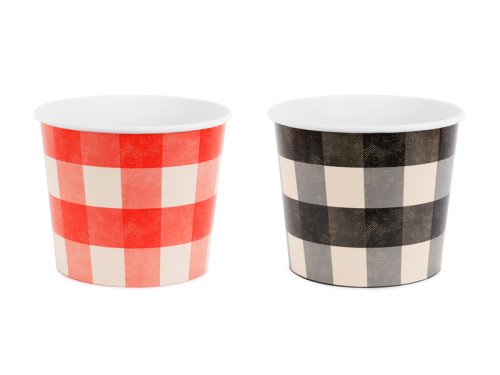 Snack buckets Check pattern, 14 cm, mix (1 pkt / 2 pc.) Snack buckets Check pattern, 14 cm, mix (1 pkt / 2 pc.)