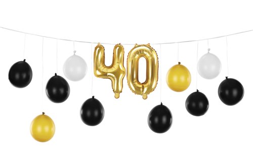 Balloon garland 3in1 - 40th birthday, mix, 260x32cm Balloon garland 3in1 - 40th birthday, mix, 260x32cm