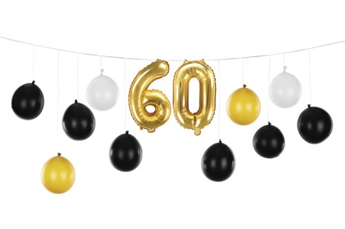 Balloon garland 3in1 - 60th birthday, mix, 260x32cm Balloon garland 3in1 - 60th birthday, mix, 260x32cm