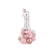 Balonu pušķis Numurs &#39;&#39;1&#39;&#39;, rozā, 90x140cm