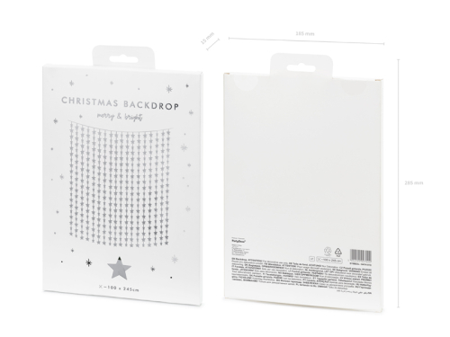 Party curtain - Stars, silver, 100x245cm