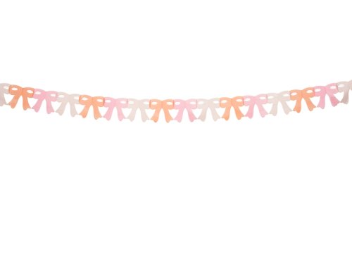 Paper garland Bows, mix of three colors, 3m