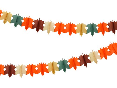 Tissue garland Leaves, mix, 3m