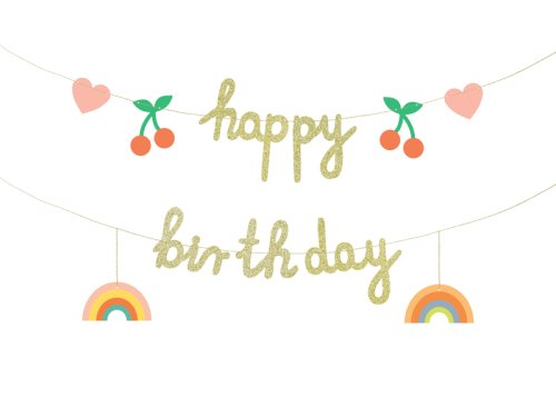 Banner Happy Birthday, mix, 100x18 cm Banner Happy Birthday, mix, 100x18 cm