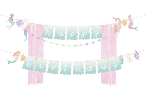Banner Happy Birthday Mermaid, 130x100cm, mix Banner Happy Birthday Mermaid, 130x100cm, mix