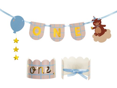 Chair banner and crown Teddy Bear, 50x20.5 cm, mix Chair banner and crown Teddy Bear, 50x20.5 cm, mix