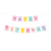 Banner Happy Birthday Gabby's Dollhouse, 180 x 15 cm, mix