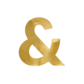 Mirror letter ''&'', gold, 58x61 cm