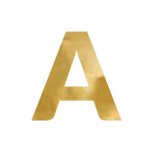 Mirror letter ''A'', gold, 61x60 cm
