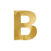 Mirror letter ''B'', gold, 47x60 cm