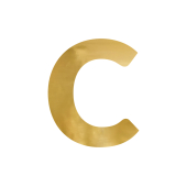 Mirror letter ''C'', gold, 51x61 cm