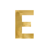 Mirror letter ''E'', gold, 40x60 cm