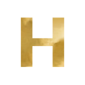 Mirror letter ''H'', gold, 53x60 cm