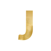 Mirror letter ''J'', gold, 30x61 cm