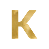 Mirror letter ''K'', gold, 54x60 cm