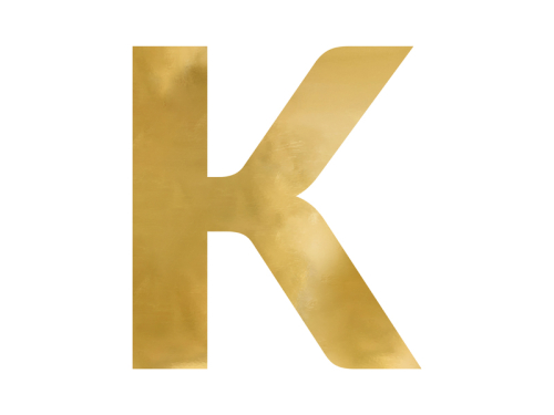 Mirror letter ''K'', gold, 54x60 cm Mirror letter ''K'', gold, 54x60 cm