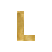Mirror letter ''L'', gold, 37x60 cm