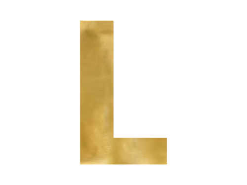 Mirror letter ''L'', gold, 37x60 cm Mirror letter ''L'', gold, 37x60 cm