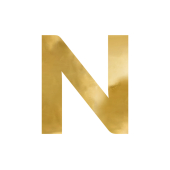 Mirror letter ''N'', gold, 53x60 cm