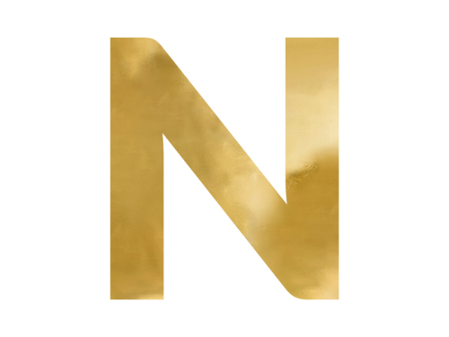 Mirror letter ''N'', gold, 53x60 cm Mirror letter ''N'', gold, 53x60 cm