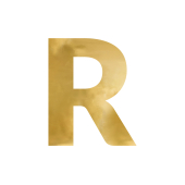 Mirror letter ''R'', gold, 50x60 cm