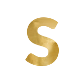 Mirror letter ''S'', gold, 42x61 cm