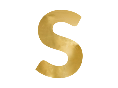 Mirror letter ''S'', gold, 42x61 cm Mirror letter ''S'', gold, 42x61 cm
