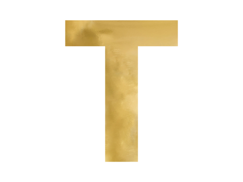 Mirror letter ''T'', gold, 48x60 cm Mirror letter ''T'', gold, 48x60 cm