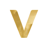 Mirror letter ''V'', gold,  61x60 cm
