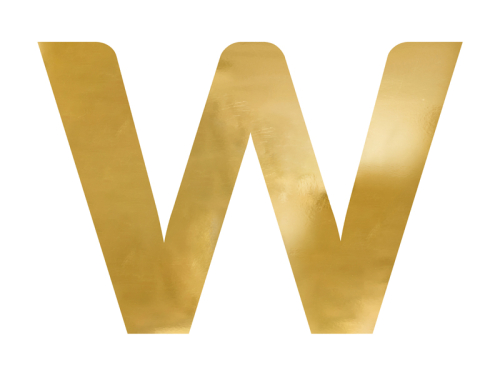Mirror letter ''W'', gold, 88x60 cm Mirror letter ''W'', gold, 88x60 cm