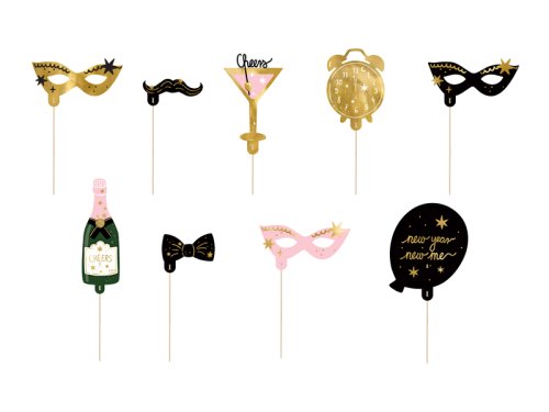 Photo props Let's party, mix (1 pkt / 9 pc.)