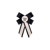 Rosette for 30th birthday, cream-black, 11x17 cm