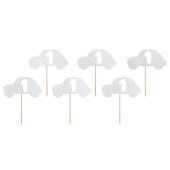 Cupcake toppers 1st Birthday, silver (1 pkt / 6 pc.)