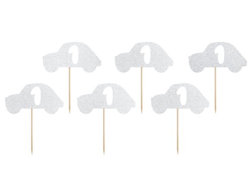 Cupcake toppers 1st Birthday, silver (1 pkt / 6 pc.) Cupcake toppers 1st Birthday, silver (1 pkt / 6 pc.)