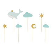 Cupcake toppers - Whale, 11-13.5 cm (1 pkt / 7 pc.)