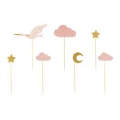 Cupcake toppers - Stork, 11-12 cm (1 pkt / 7 pc.)