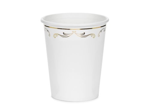 Paper Cups with Ornament, White, 220 ml (1 pkt / 6 pc.) Paper Cups with Ornament, White, 220 ml (1 pkt / 6 pc.)