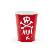 Cups Pirates Party, red, 220ml (1 pkt / 6 pc.)