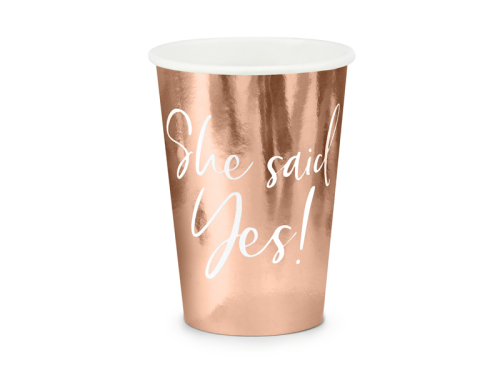 Cups She said yes!, rose gold, 220ml (1 pkt / 6 pc.) Cups She said yes!, rose gold, 220ml (1 pkt / 6 pc.)