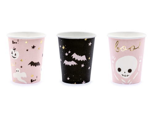Paper cups Boo!, mix, 220ml (1 pkt / 6 pc.) Paper cups Boo!, mix, 220ml (1 pkt / 6 pc.)